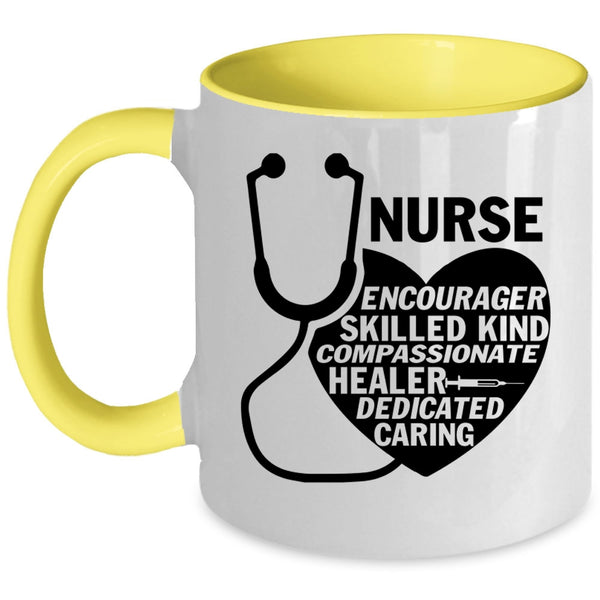 Cute Nurses Coffee Mug, Nurse Encourager Skilled Accent Mug