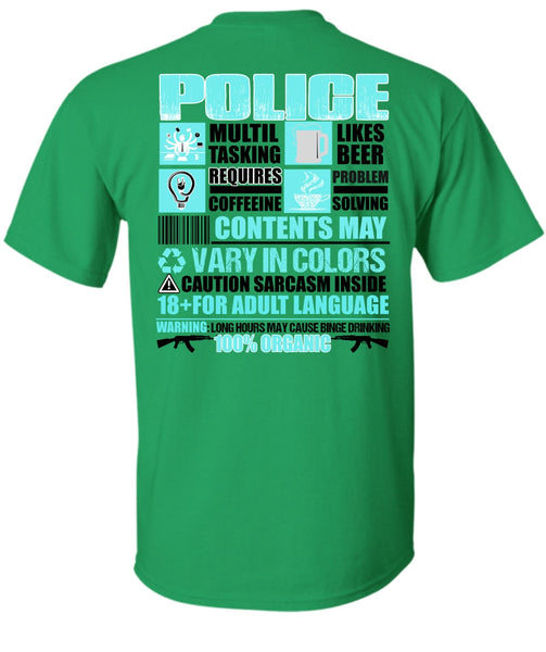 Police Multitasking T Shirt, I Love Police T Shirt