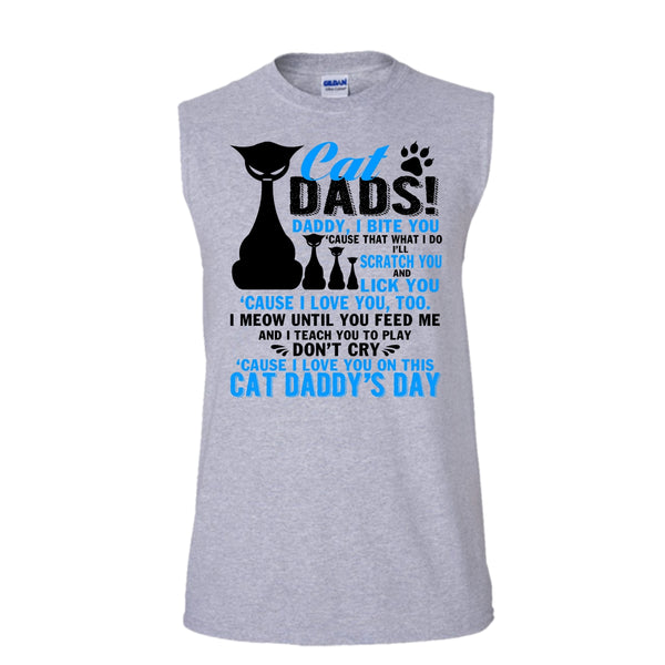 Cat Dads T Shirt, Cat Daddy's Day T Shirt, Awesome t-shirts (Men's Cotton Sleeveless)