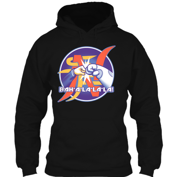 A black t-shirt with the shopify logo