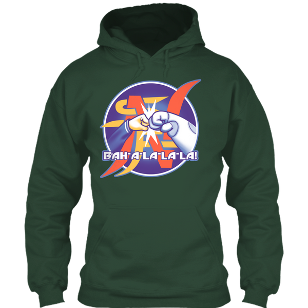 A black t-shirt with the shopify logo