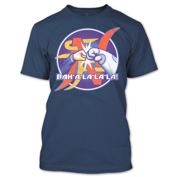 A black t-shirt with the shopify logo