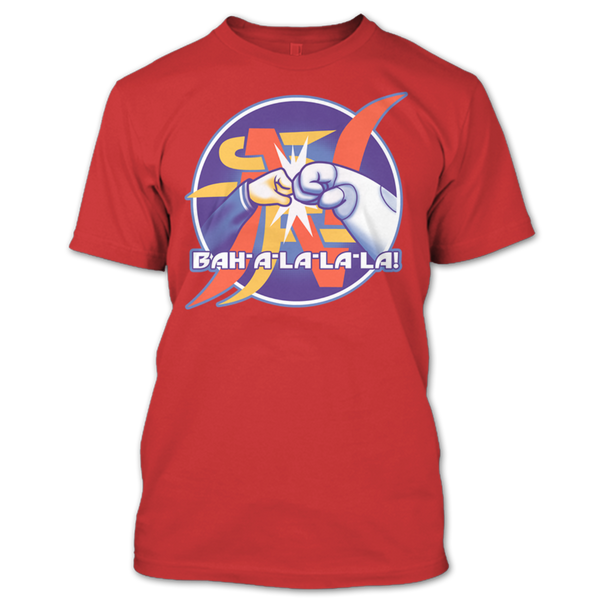 A black t-shirt with the shopify logo