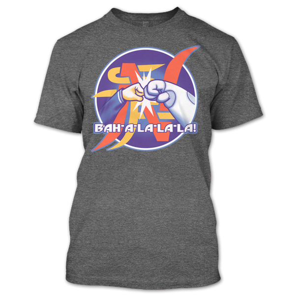 A black t-shirt with the shopify logo