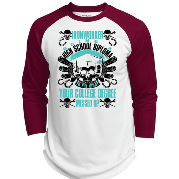 Ironworker Using A High School T Shirt, I Love Ironworker T Shirt, Awesome T-Shirts  (Polyester Game Baseball Jersey)