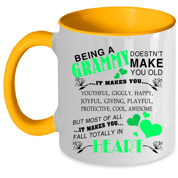 Cute Grammy Coffee Mug, Being A Grammy Don't make You Old Accent Mug