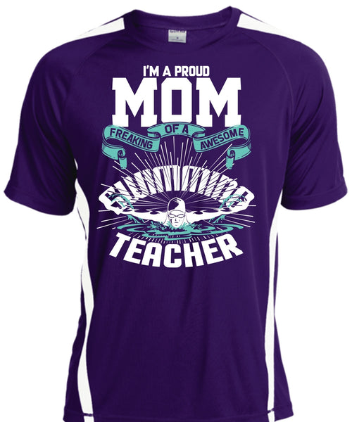 I'm A Proud Mom T Shirt, Awesome Swimming Teacher T Shirt, Cool Shirt