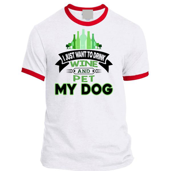 I Just Want To Drink Wine And Pet My Dog T Shirt, Favorite T Shirt