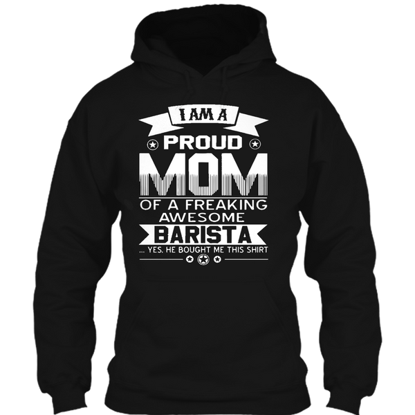 A black t-shirt with the shopify logo