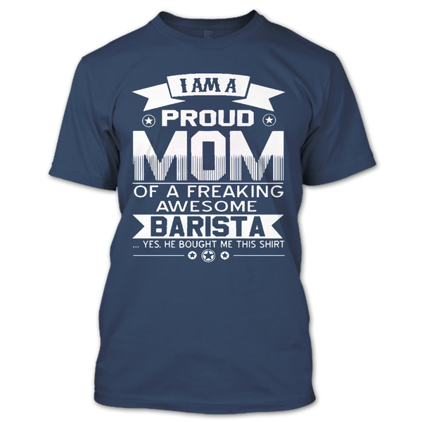 A black t-shirt with the shopify logo