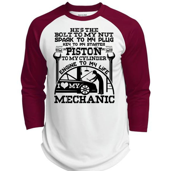 Engine To My Life T Shirt, Being A Mechanic T Shirt, Awesome T-Shirts  (Polyester Game Baseball Jersey)
