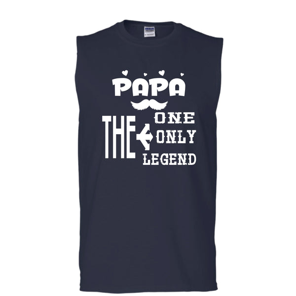 Papa The One legend Shirt, Father's Day Shirt (Men's Cotton Sleeveless)