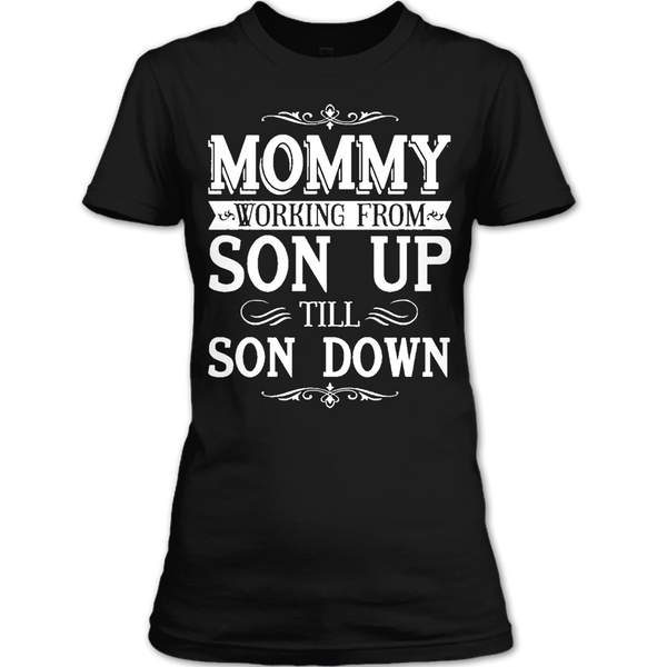 A black t-shirt with the shopify logo