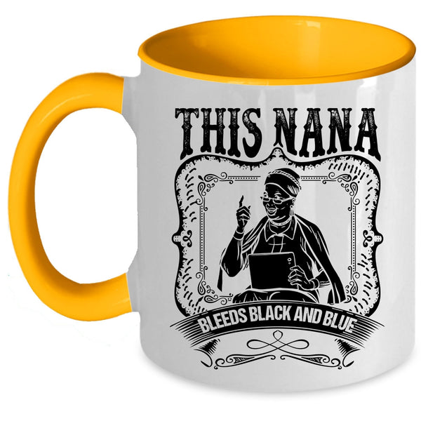 Awesome Nana Coffee Mug, This Nana Bleeds Black And Blue Accent Mug