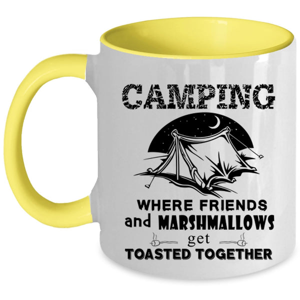 Where Friends Get Toasted Together Coffee Mug, Camping Accent Mug