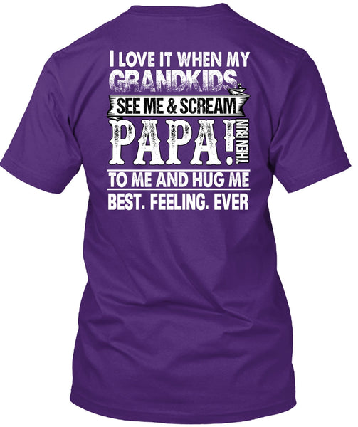 Grandkids See Me And Scream Papa T Shirt, Being A Papa T Shirt