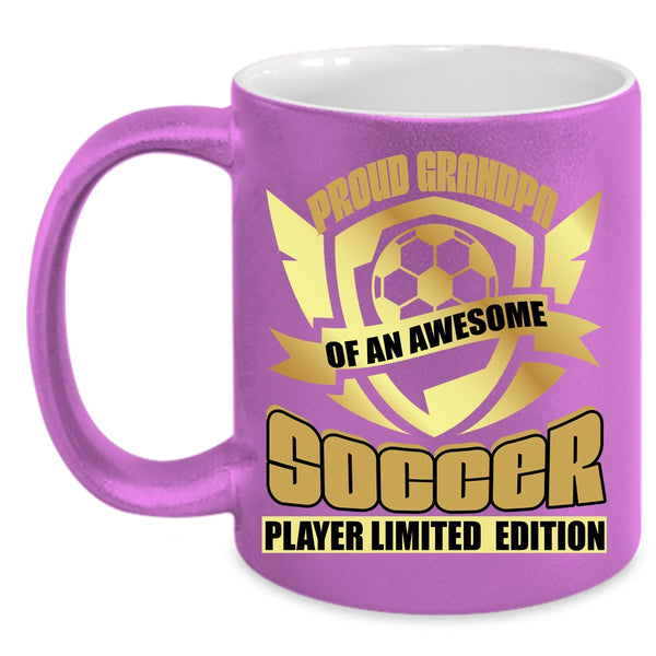 Proud Grandpa Of A Soccer Player Coffee Mug, Awesome Grandpas Coffee Cup
