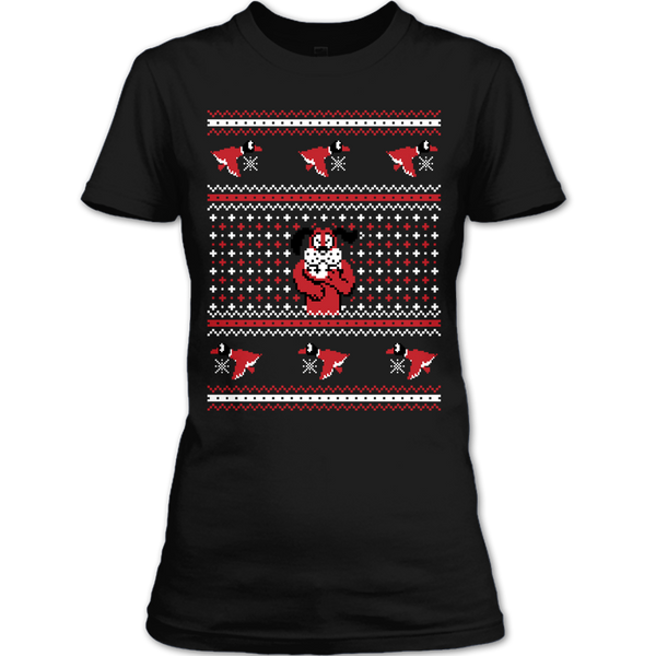 A black t-shirt with the shopify logo