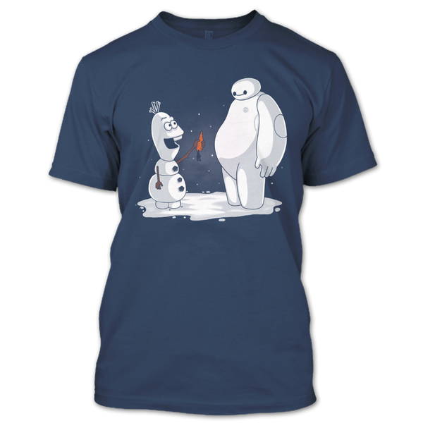 A black t-shirt with the shopify logo