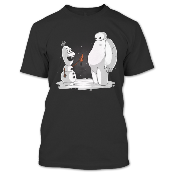 A black t-shirt with the shopify logo