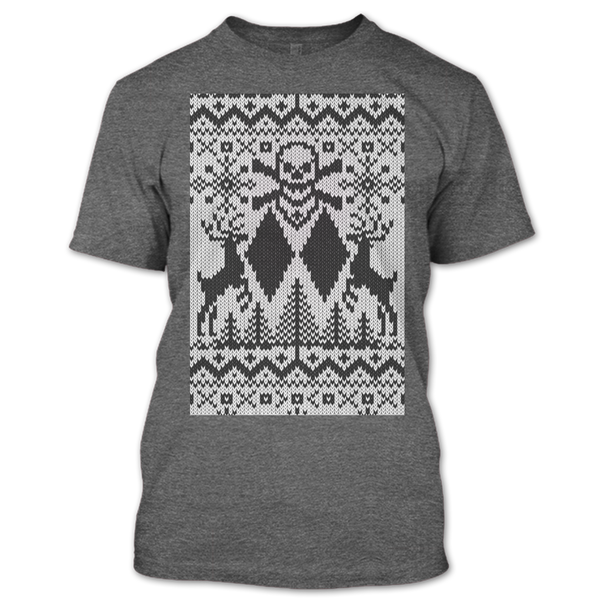 A black t-shirt with the shopify logo