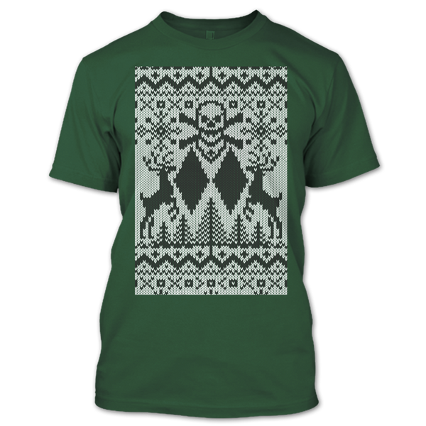 A black t-shirt with the shopify logo