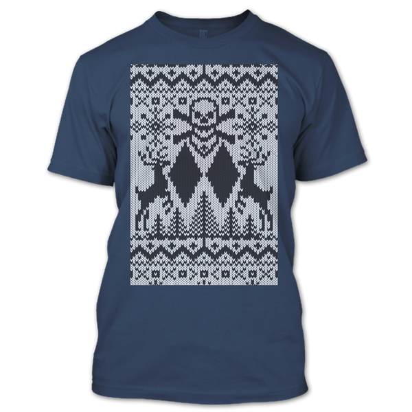 A black t-shirt with the shopify logo