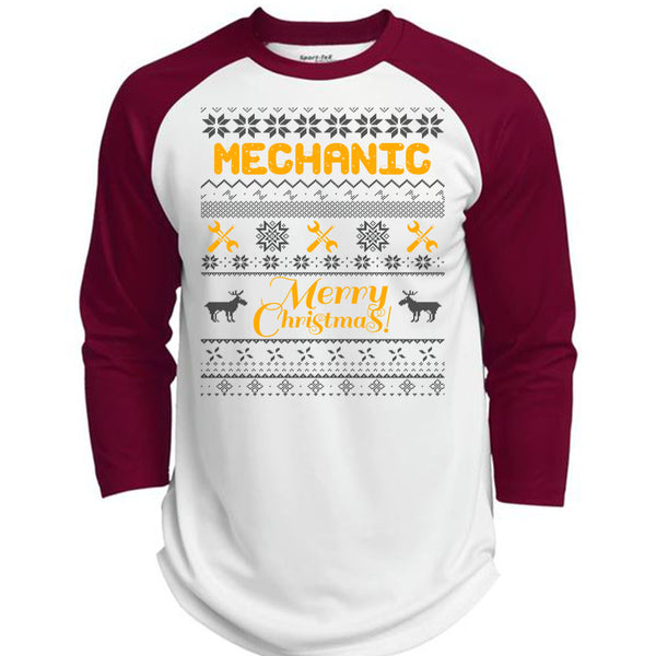 Mechanic Merry Christmas T Shirt, I Love Mechanic T Shirt, Awesome T-Shirts  (Polyester Game Baseball Jersey)