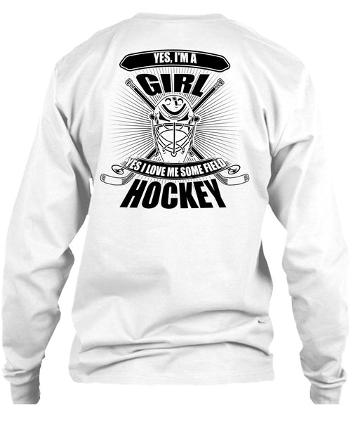 I'm A Girl T Shirt, I Love Hockey T Shirt
