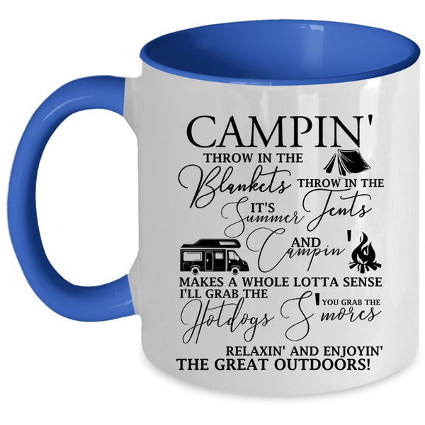 Relaxing And Enjoying The Great Outdoors Coffee Mug, Camping Accent Mug