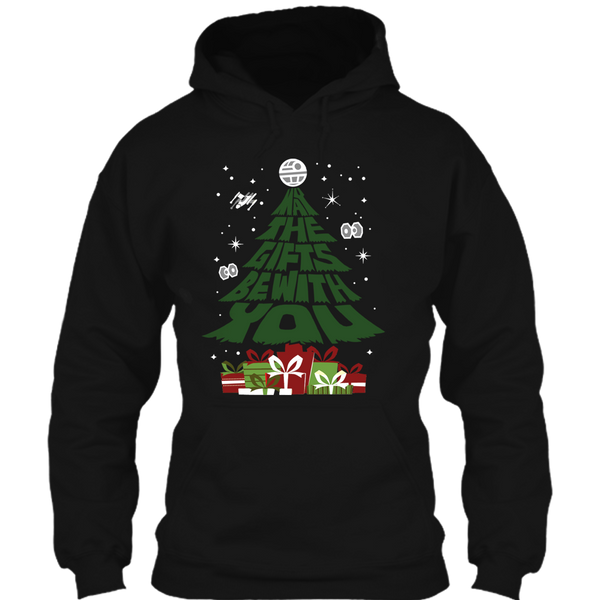 A black t-shirt with the shopify logo