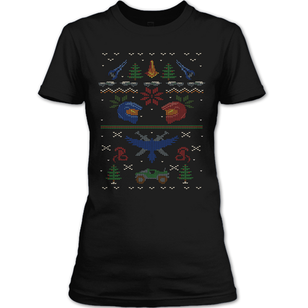 A black t-shirt with the shopify logo