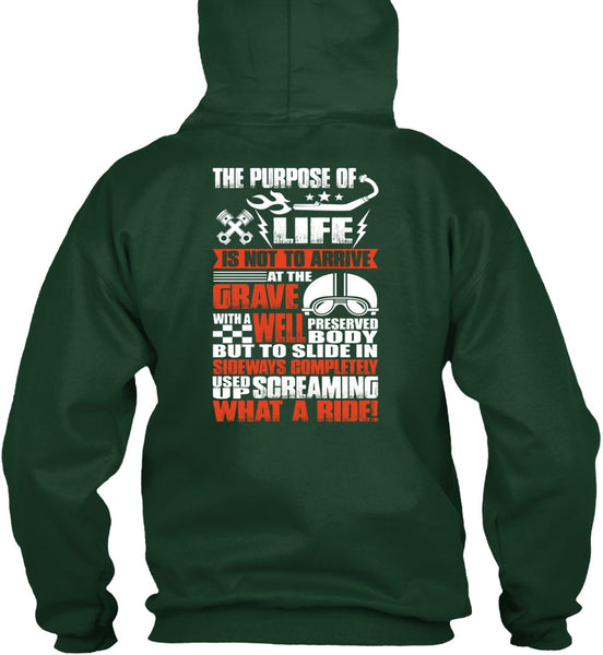 Screaming What A Ride T Shirt, Life Is Not To Arrive T Shirt