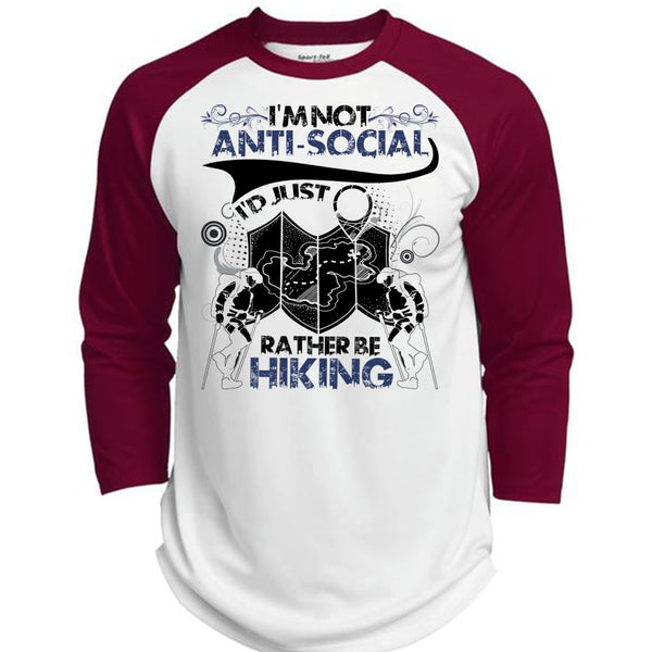 I'd Just Rather Be Hiking T Shirt, I Love Hiking T Shirt, Awesome T-Shirts  (Polyester Game Baseball Jersey)