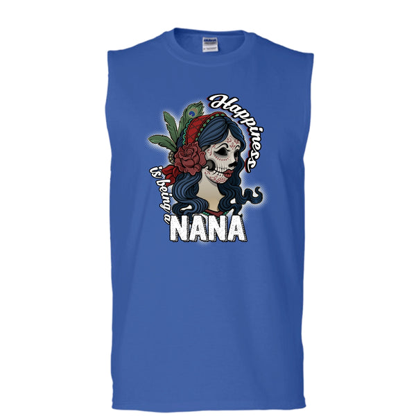 Happiness Is Being A Nana T Shirt, Coolest Nana Tank Top (Men's Cotton Sleeveless)