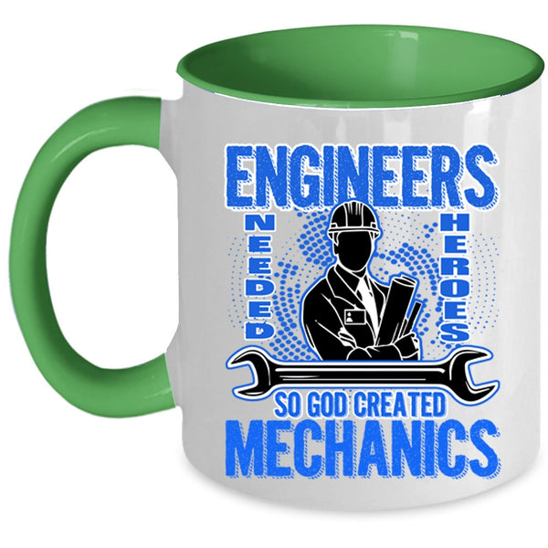 Funny Gift For Mechanics Coffee Mug, God Created Mechanics Accent Mug
