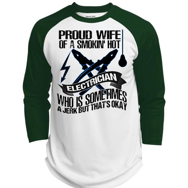 Proud Wife T Shirt, I Love Electrician T Shirt, Awesome T-Shirts  (Polyester Game Baseball Jersey)