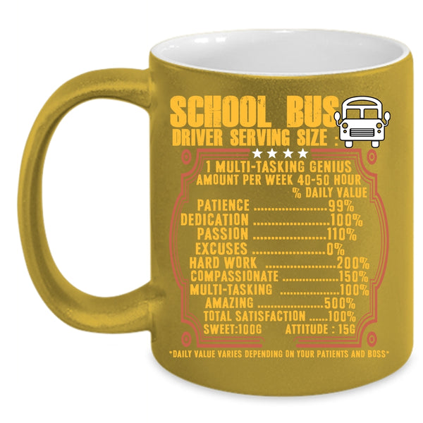 School Bus Driver Serving Size Coffee Mug, Cute School Bus Driver Coffee Cup