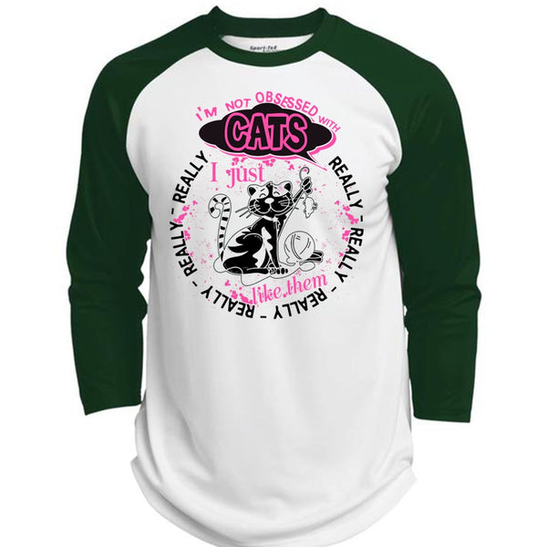 I'm Not Obsessed With Cats T Shirt, I Love My Cat T Shirt, Awesome T-Shirts  (Polyester Game Baseball Jersey)