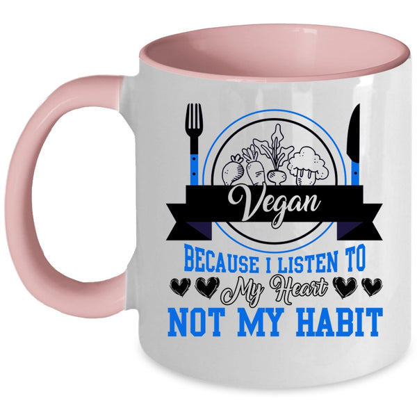 I Listen To My Heart Coffee Mug, Vegan Accent Mug