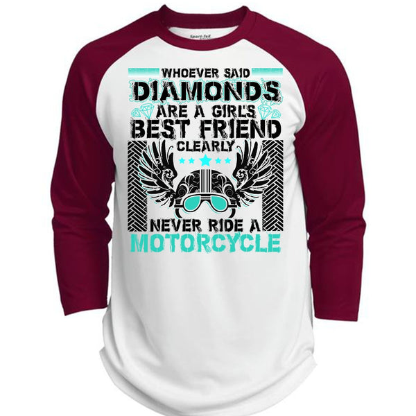 Never Ride A Motorcycle T Shirt, I Love Biker T Shirt, Awesome T-Shirts  (Polyester Game Baseball Jersey)