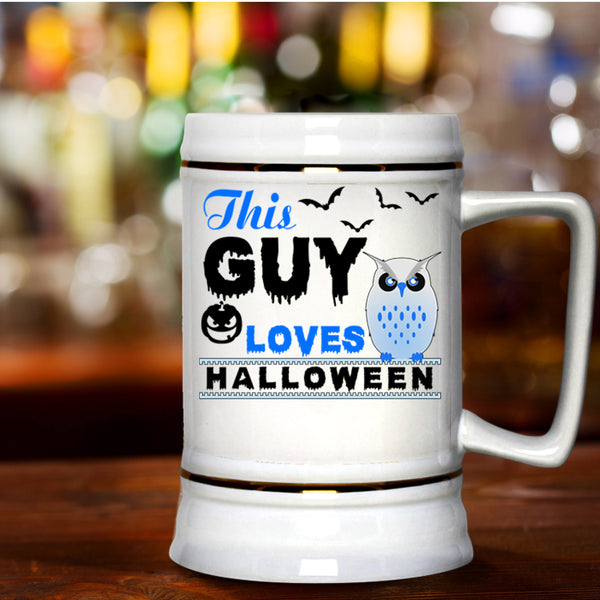 Gift For My Son Beer Stein 22oz, This Guy Loves Halloween Beer Mug