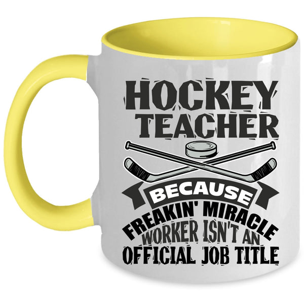 Awesome Hockey Teacher Coffee Mug, Hockey Teacher Accent Mug