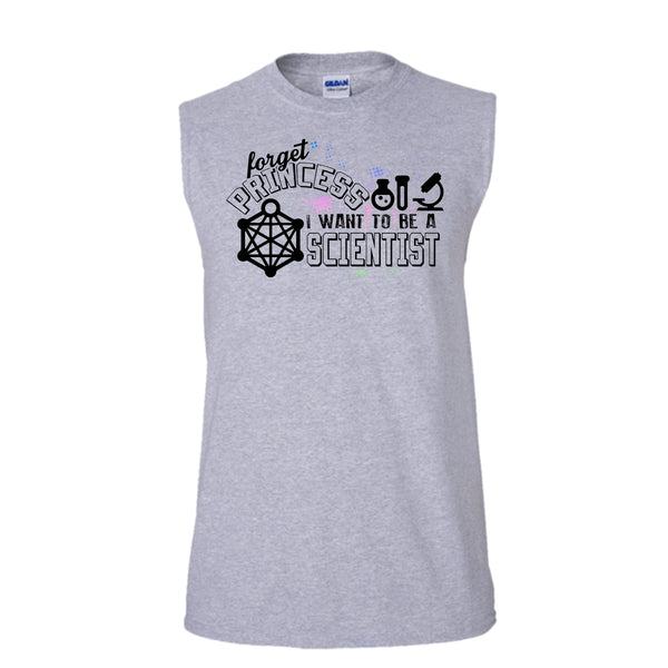 Forget Princess T Shirt, Coolest Scientist Tank Top (Men's Cotton Sleeveless)
