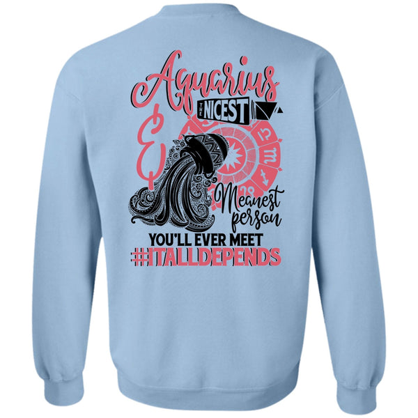 I Love Aquarius T Shirt, Aquarius Nicest Meanest Person Sweatshirt