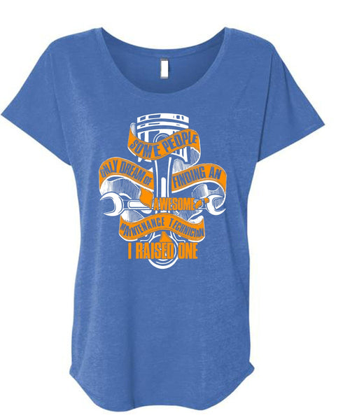 Finding An Awesome Maintenance Technician T Shirt, Being A Mechanic T Shirt, Cool Shirt (Ladies' Triblend Dolman Sleeve)