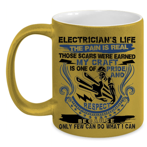 Cool Gift For Electricians Coffee Mug, Electrician's Life Accent Mug