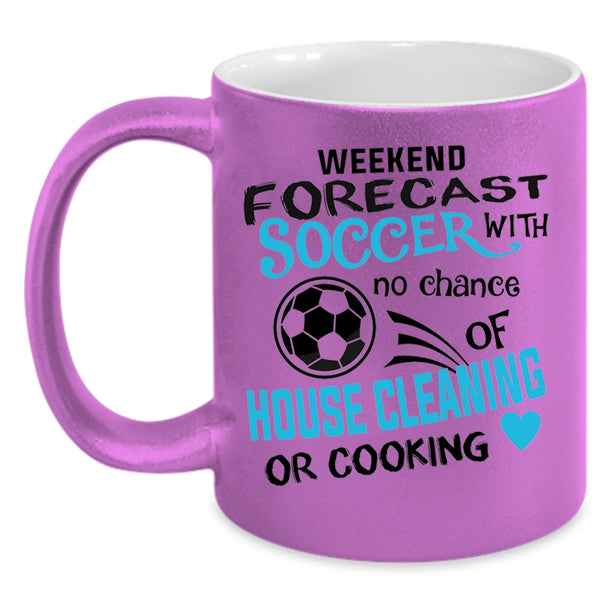 Funny Gift For Soccer Player Coffee Mug, Weekend Forecast Soccer Accent Mug