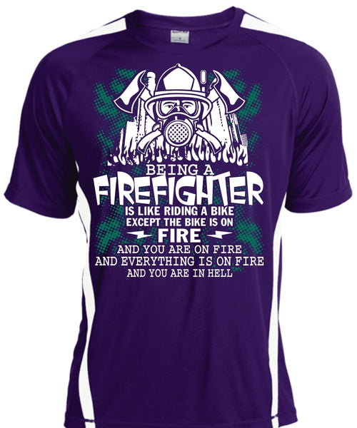 Being A Firefighter T Shirt, Riding A Bike T Shirt, Cool Shirt