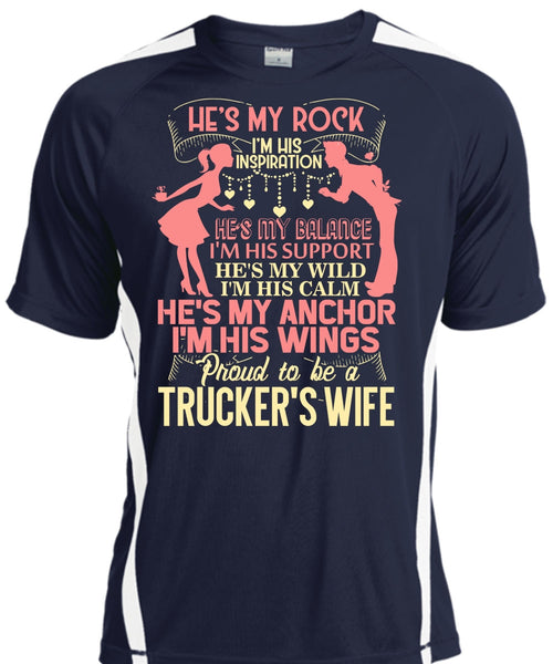 Proud To Be A Trucker's Wife T Shirt, I'm His Wings T Shirt, Cool Shirt
